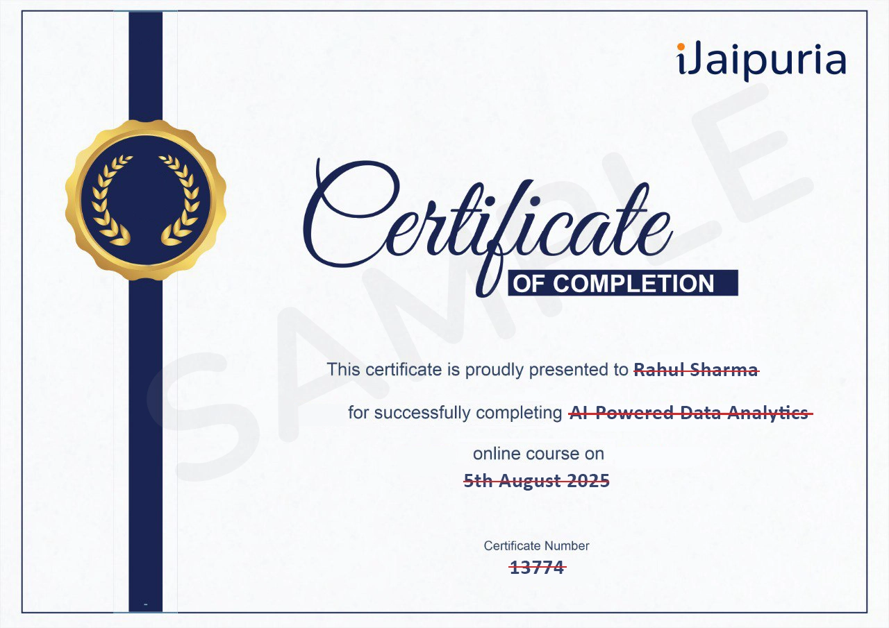 iJaipuria Certificate